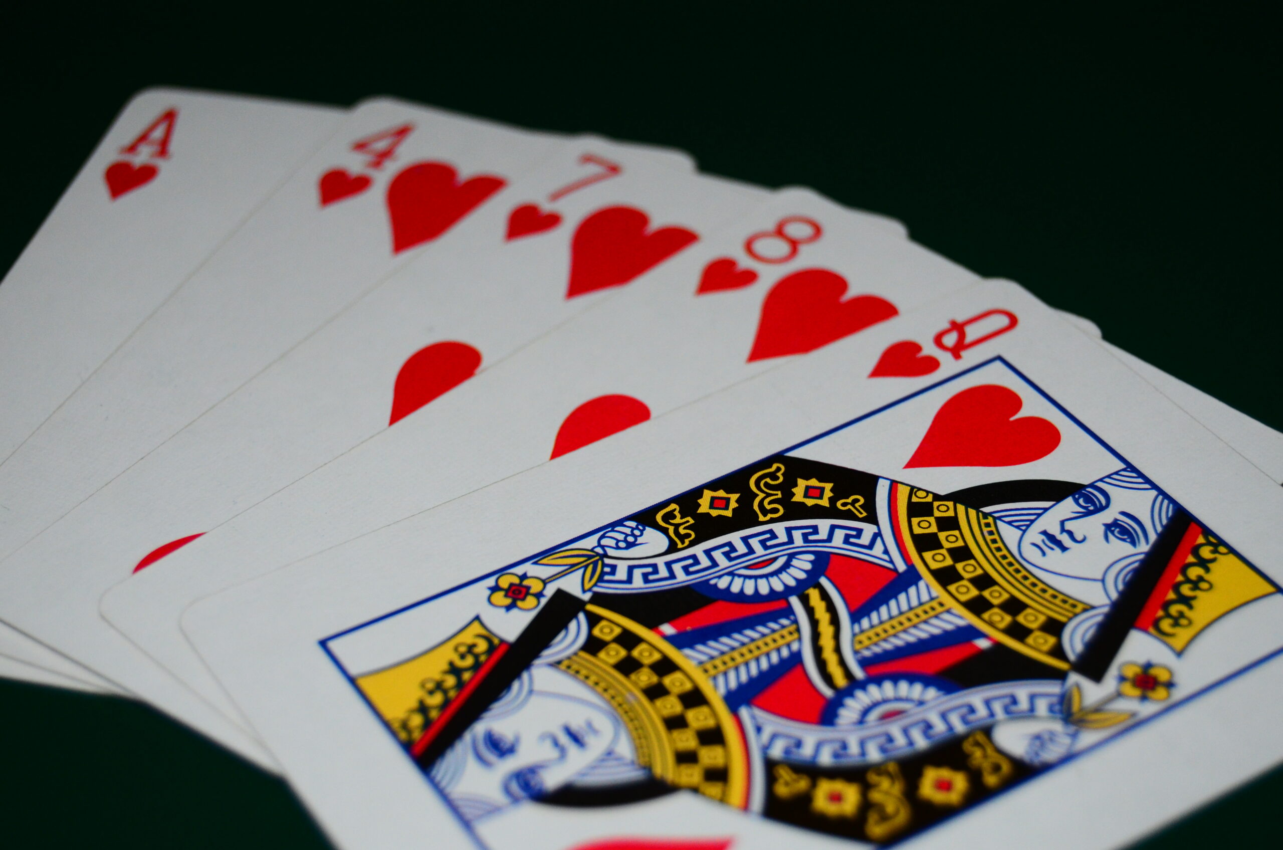 poker flush five cards same suit