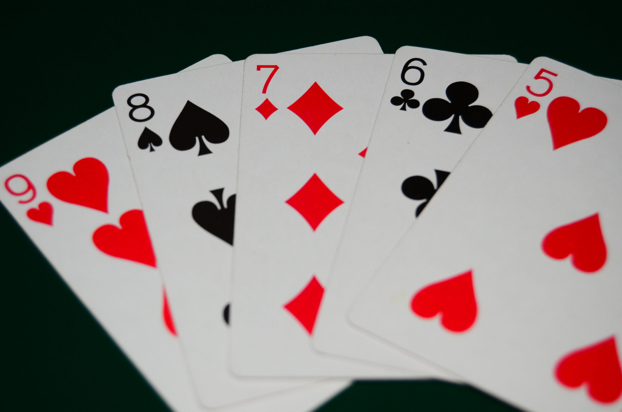 poker straight hand cards